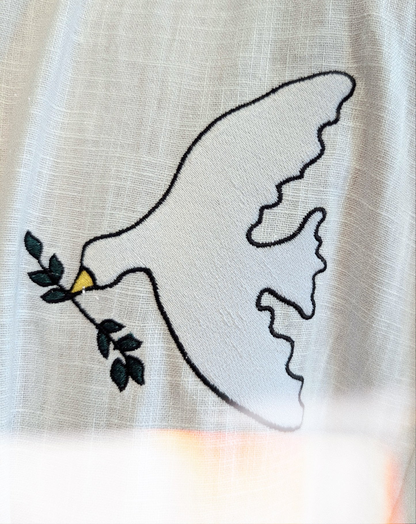 White high neck buttoned embroidered gown