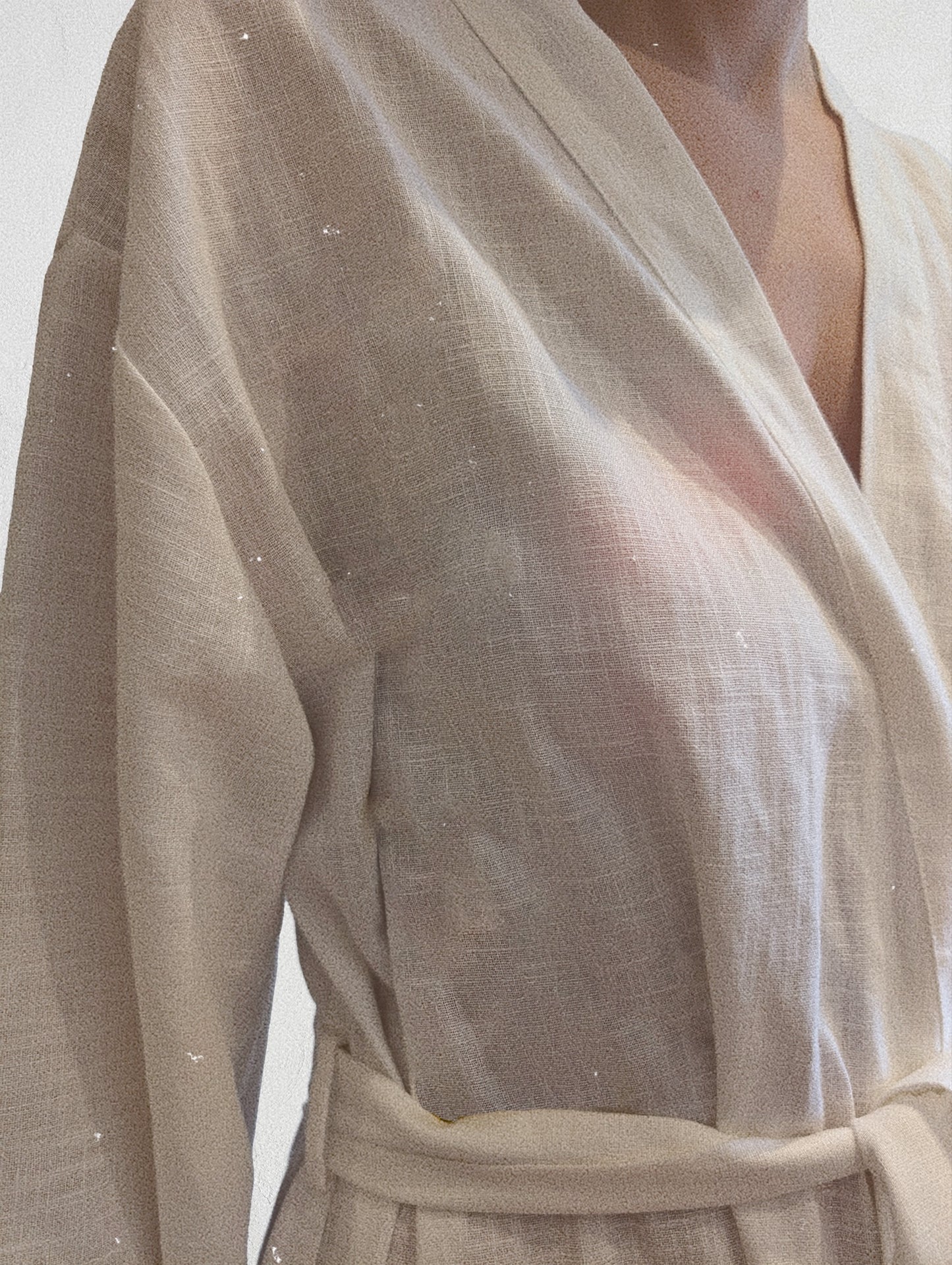 White classic wrap gown