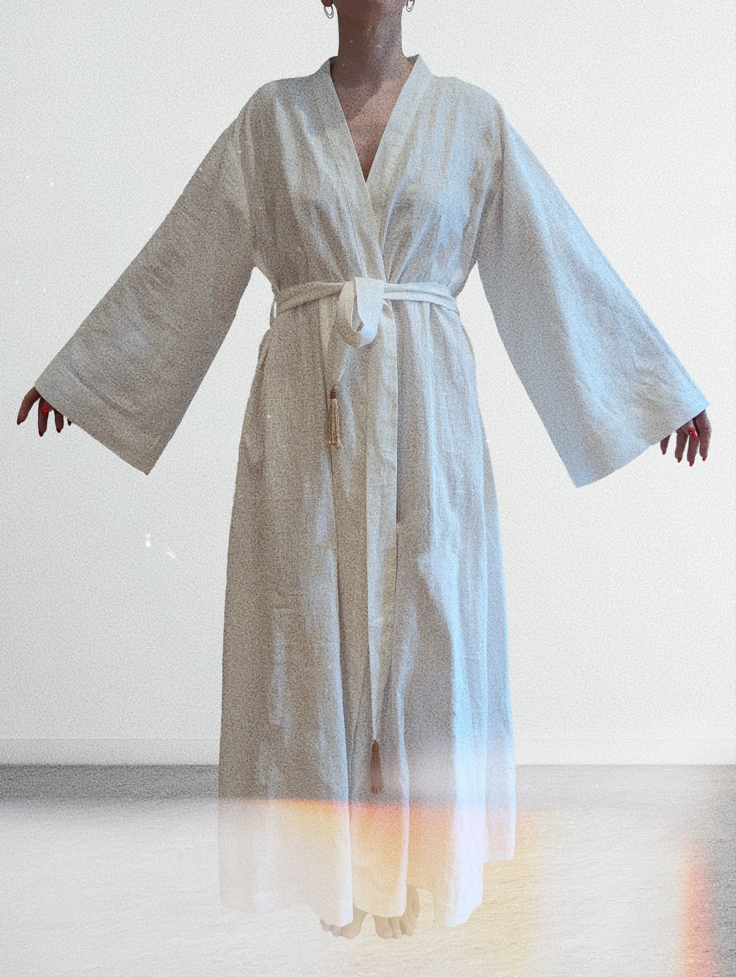 White classic wrap gown