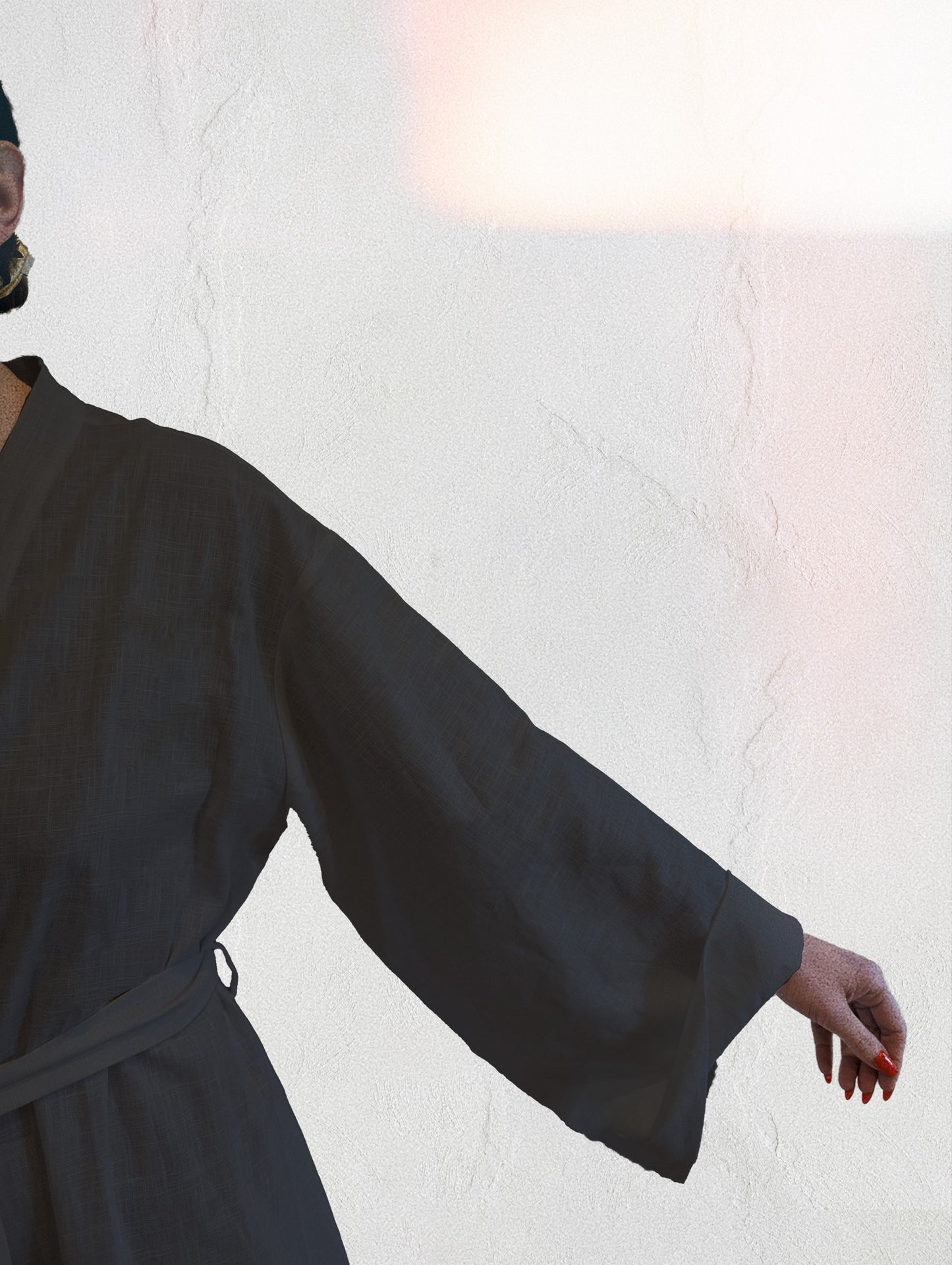 Black classic wrap gown