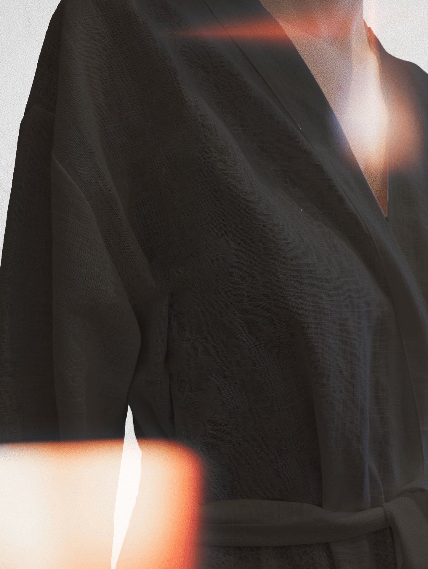 Black classic wrap gown