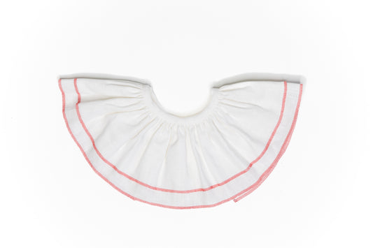 Oversized white ruffle collar
