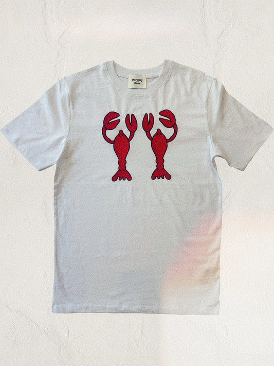 Lobsters embroidered white t-shirt