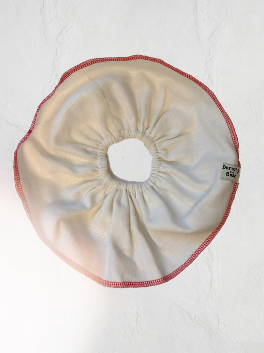 Oversized white scrunchie