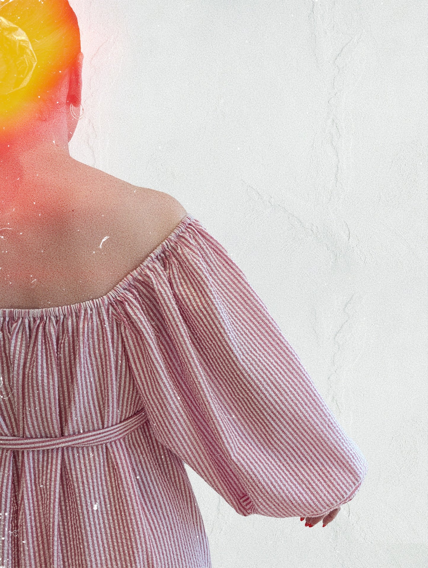Stripe off the shoulder dress