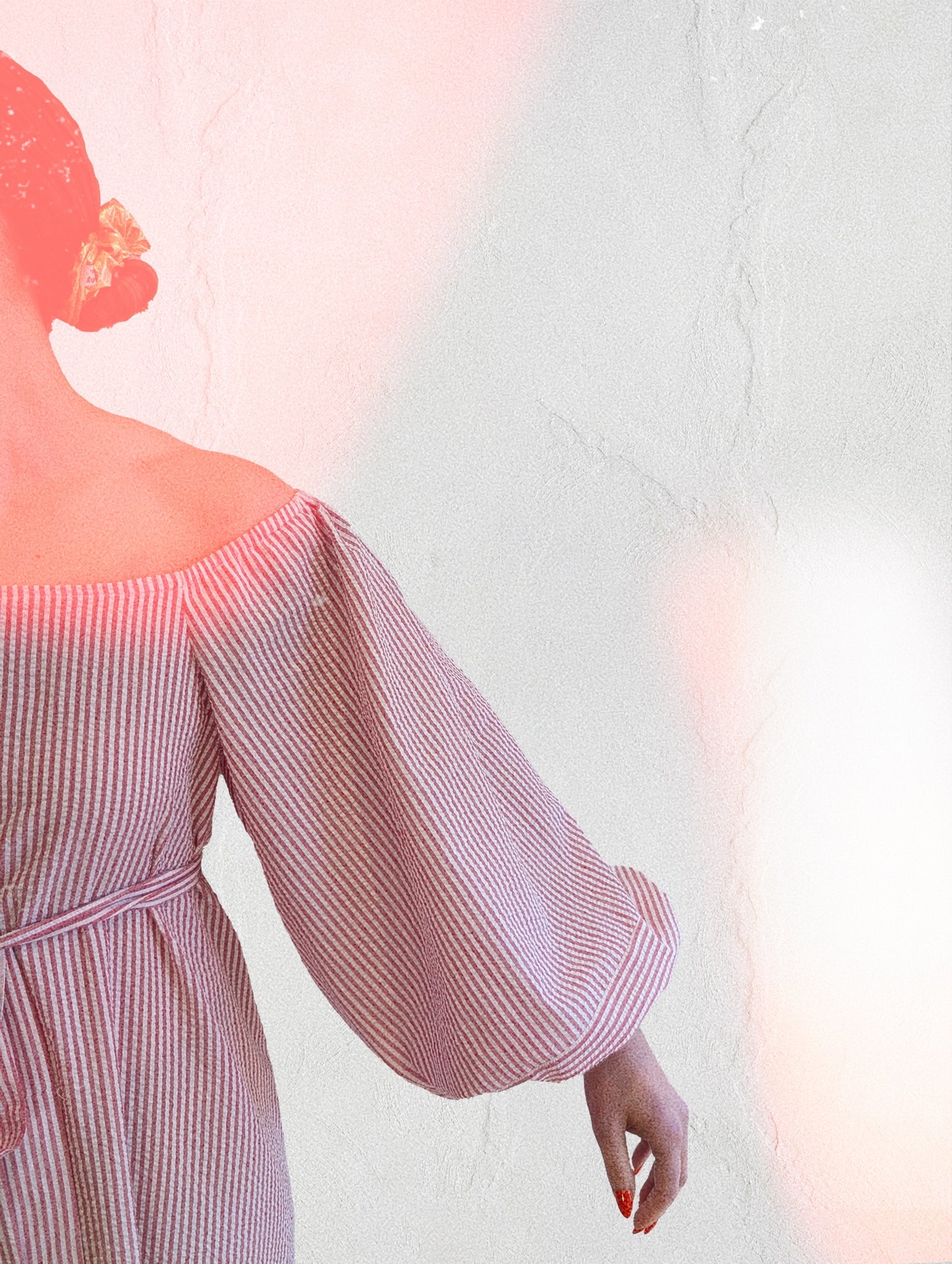 Stripe off the shoulder dress